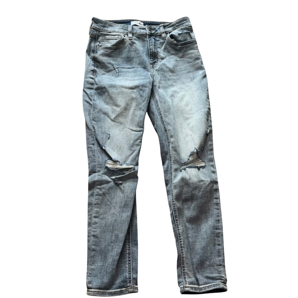 Studio Blue Distressed Skinny Jeans Light Wash Ripped Denim Womens Size 28